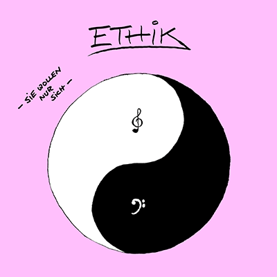 Das Cover des Albums "Sie wollen nur sich" der Band Ethik. Die Musik kann kostenlos herunter gelanden werden.
